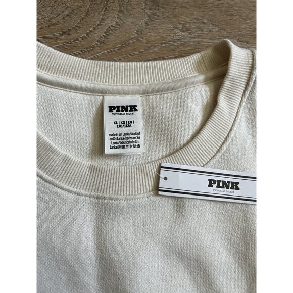 Pink Victoria Secret Winter Graphic Sweatshirt Off White XL Aspen Ski Boots - Picture 3 of 8